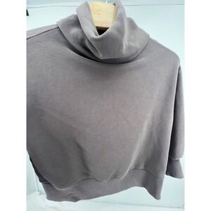VARLEY Ribbed Turtleneck Sweatshirt Pullover Taupe Long Sleeve Women's Large